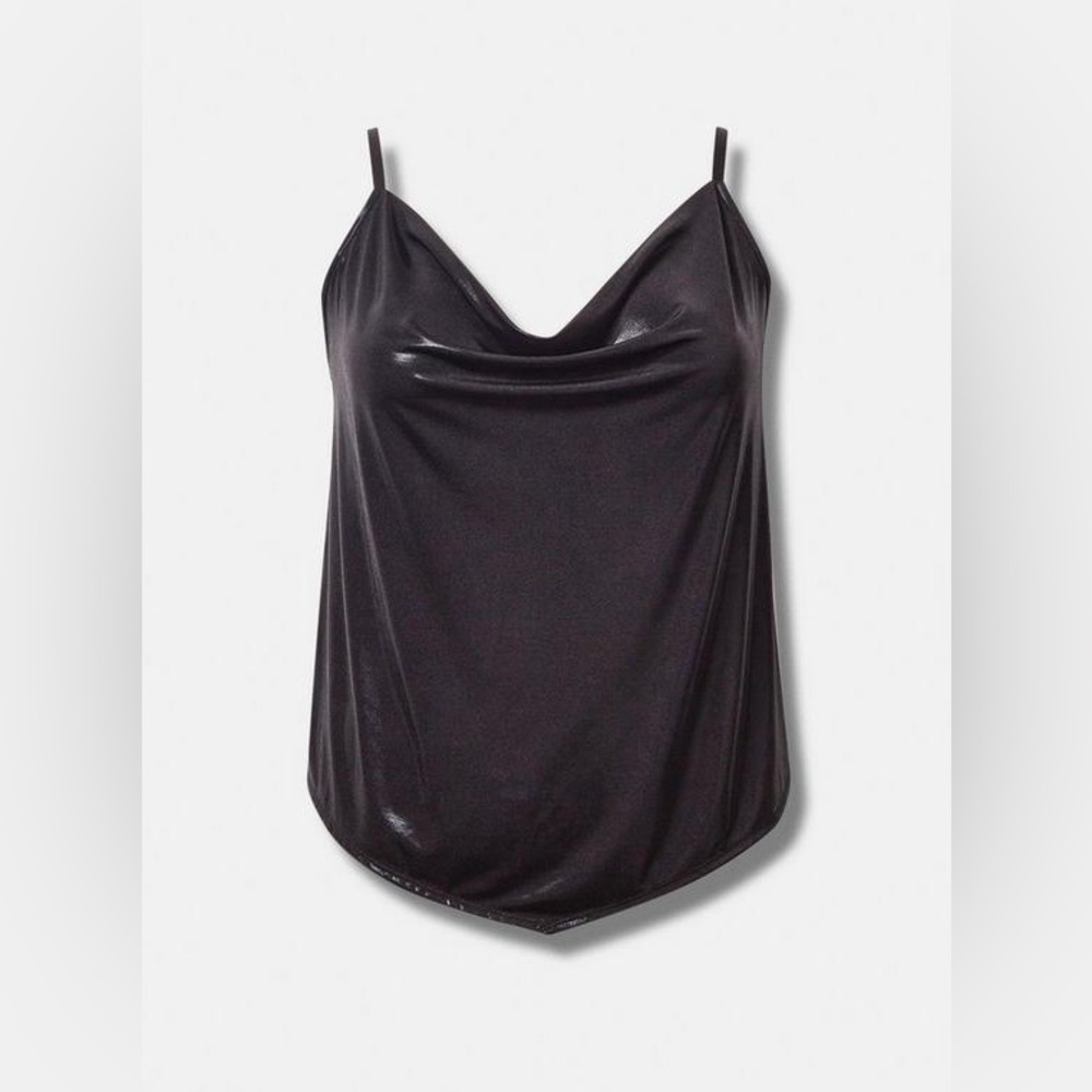 Torrid Liquid Shine Cowl Cami - Black - 2X - NWT